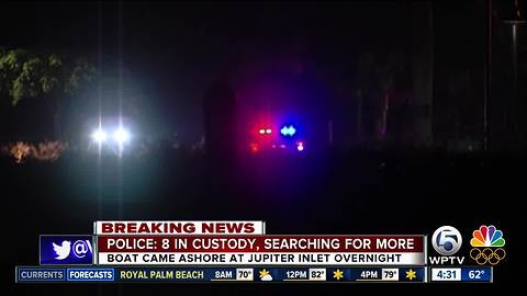 8 in custody after boat comes ashore in Jupiter