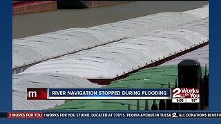 River navigation stopped during flooding