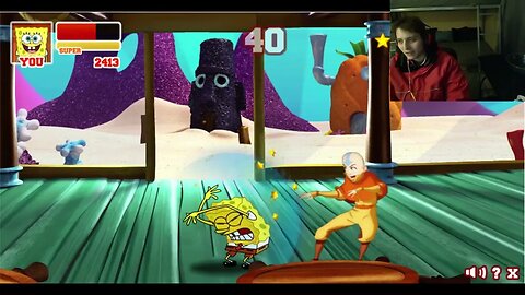 Aang The Avatar VS SpongeBob SquarePants In A Nickelodeon Super Brawl 2 Battle With Live Commentary