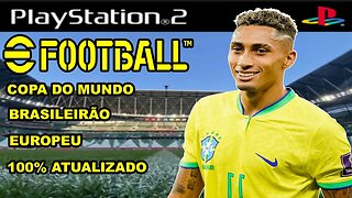 PES 2023 (PS2) COPA DO MUNDO + BRASILEIRÃO 100% ATUALIZADO NARRAÇÃO GUSTAVO VILLANI