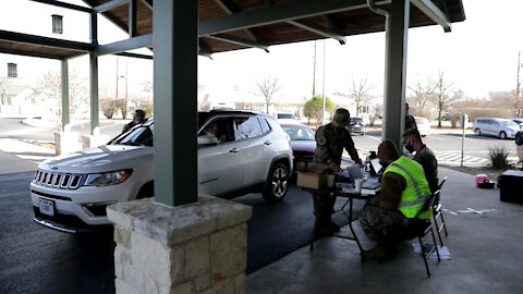 Texas Military Members work vaccination site in Kerrville, Texas