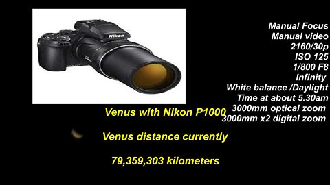Venus with Nikon P1000 camera