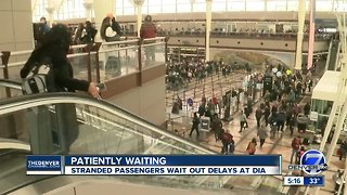 DIA passengers patiently waiting after storm