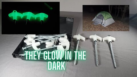 Camping Stakes have GLow in The Dark Heads