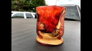 Woodturning: Cedar & Resin Vase