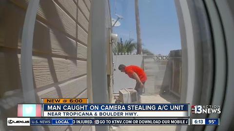 Man caught on camera stealing a/c unit