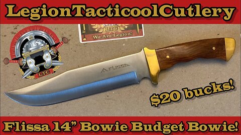 Flissa 14-inch Bowie Knife, Full-tang Fixed Blade Knife with Wood Handle. #flissa #bowie #bowieknife