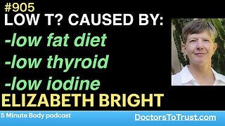 ELIZABETH BRIGHT a | LOW T? CAUSED BY: -low fat diet -low thyroid -low iodine