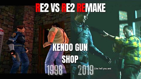 RE2 vs RE2 Remake: Kendo Gun Shop