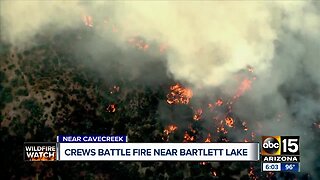 Mountain Fire causes road closures near Bartlett Lake