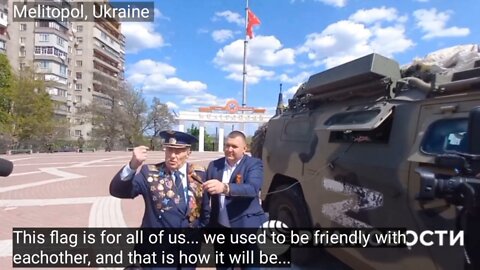 Ukrainian WWII veteran gives Allies credit where it's due for Victory Day in Melitopol