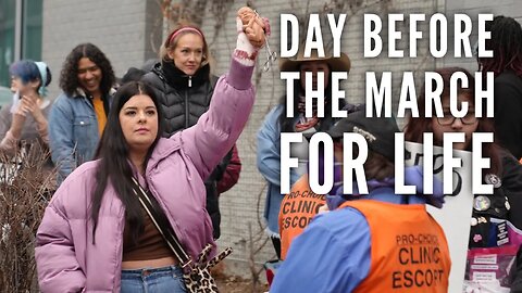 The day before the March of Life sees Biden fly out and protestors starting to gather.