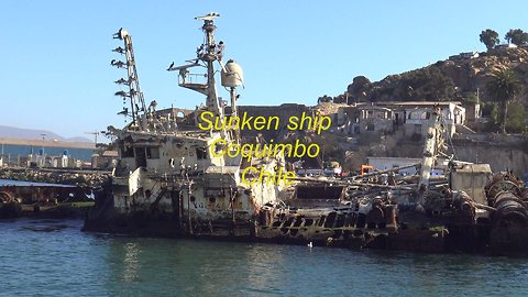 Sunken ship on the coast of Coquimbo, Chile