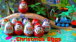 Christmas Kinder Surprise Eggs Unboxing - ABcGoldenGames