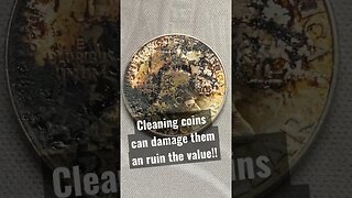 Part 1 Safe way to clean your coins. Use only if damaging when cleaning will not decrease value!