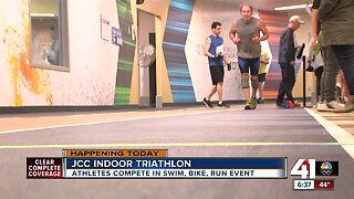 Indoor Triathlon underway at Jewish Community Center