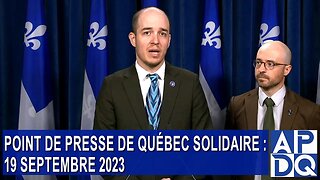 Point de presse du QS 19 septembre 2023