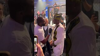 Jon Jones face to face with Francis Ngannou Finally! #jonjones #francisngannou #pfl #ufc