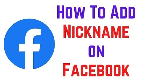how to add nickname in facebook? rbchannel #tutorials