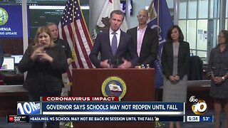 Newsom says schools may not reopen until fall