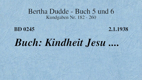 BD 0245 - BUCH: KINDHEIT JESU ....