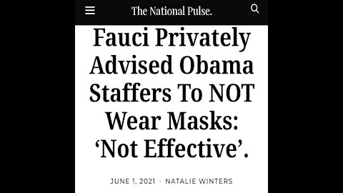 Fauci Privately Advised Obama Staffers to NOT Wear Masks_ ‘Not Effective’. - The National Pulse