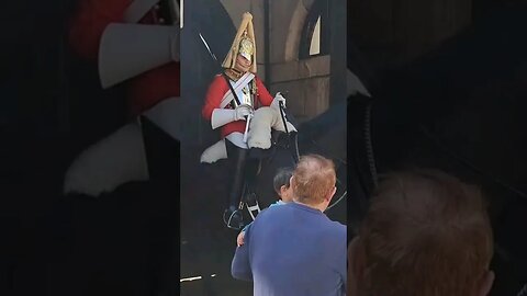 Guard moves his horse back #horseguardsparade