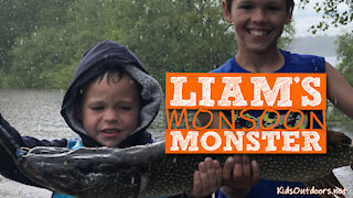 S1:E9 Liam's Monsoon Monster Pike | Kids Outdoors