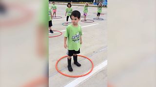 Funny Kids Try Hula Hooping