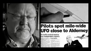 Pilot Ray Bowyer and passengers witnessed two "mile-long" UFOs during a flight to Alderney, 2007