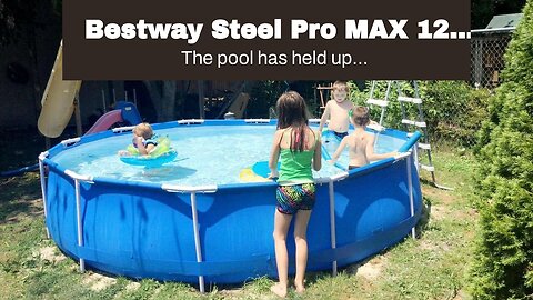 Bestway Steel Pro MAX 12 Foot x 30 Inch Round Metal Frame Above Ground Outdoor Backyard Swimmin...