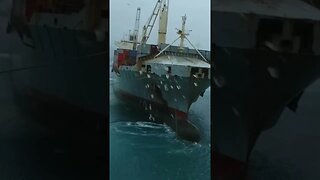 Ship In Storm Breaking Mooring Lines. #trending #shorts #merchantnavy #lifeatsea #ship #shipping