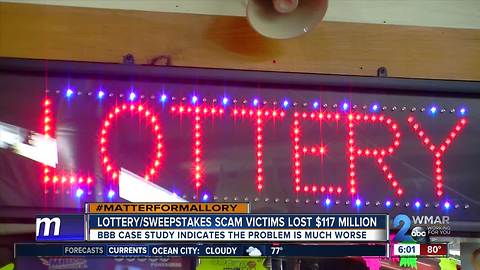 Americans losing millions to lottery and sweepstakes scams