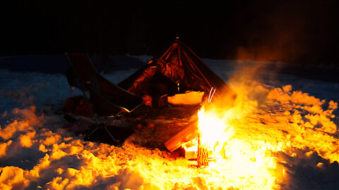 Winter Tarp Camping in the Hoosier National Forest