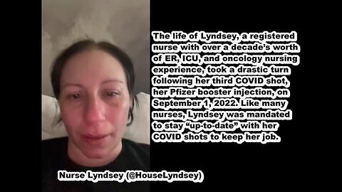 Jab damaged Nurse Lyndsey personifies The Incoming Holocaust