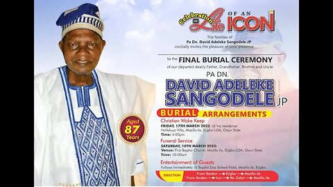 Entertainment of Guests || Final Burial Ceremony for Pa Deacon David Adeleke Sangodele