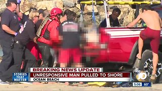 Unresponsive man pulled from water at Ocean Beach, rushed to hospital