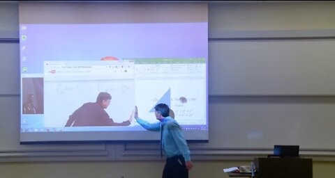 Math Professor Fixes Projector Screen (Prank)