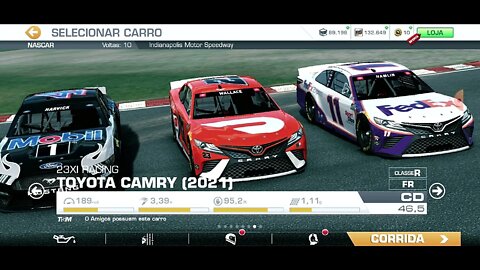 GUIGAMES - Real Racing 3 - NASCAR - TOYOTA CAMRY RACING 23 Indianapolis 30 competidores - 4º lugar