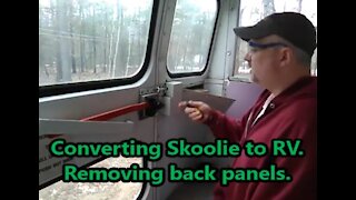 Shortbus Conversion to RV, Removing back wall panels