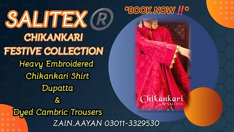 Chikankari Salitex Heavy Embroidered Chikankari || ZAIN.AAYAN COLLECTION || #youtube #video #viral