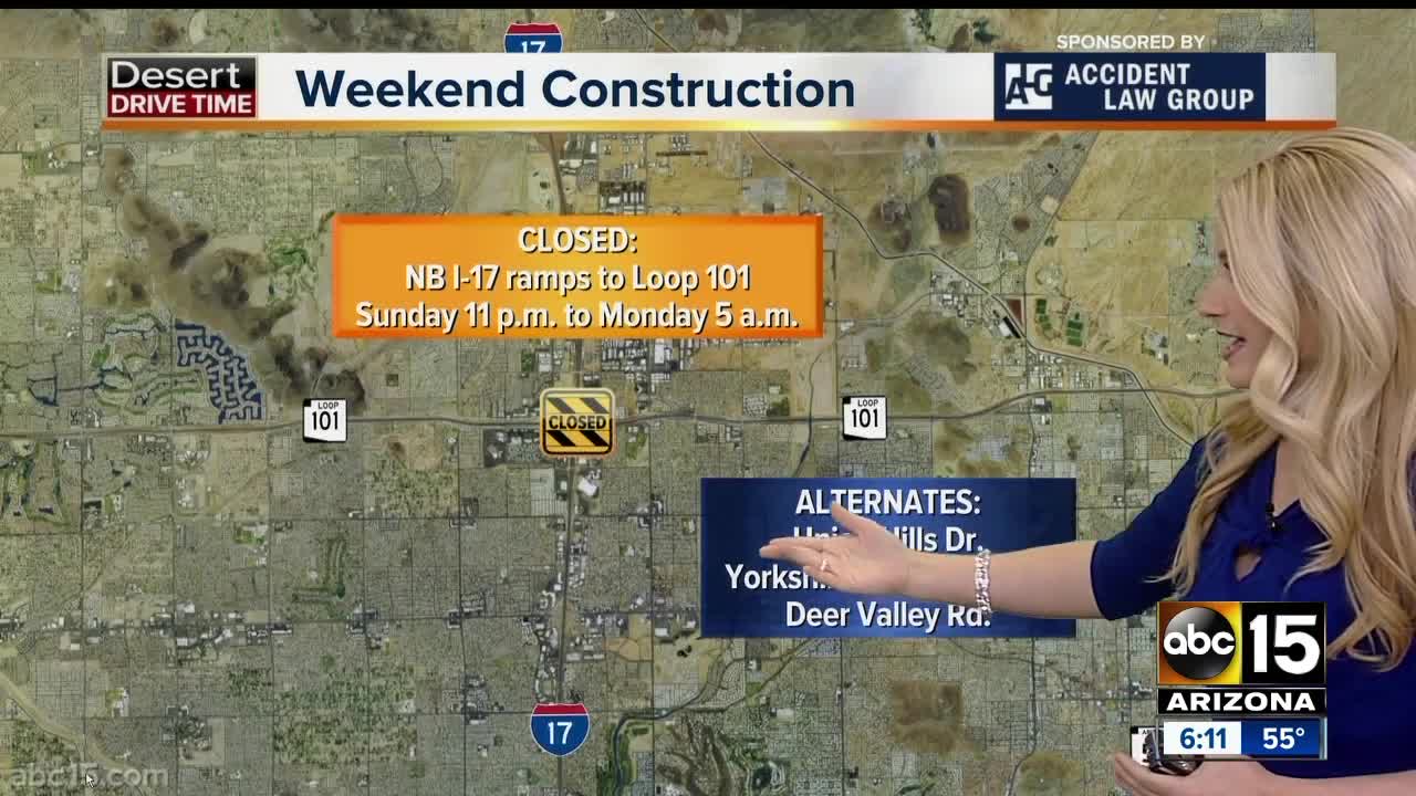 Weekend traffic alerts around the Valley