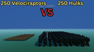 250 Velociraptors Versus 250 Hulks || Ultimate Epic Battle Simulator