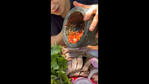 Eating Spicy Pig Tongue #short #viral