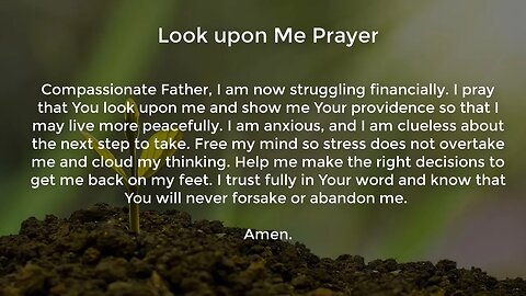 Look upon Me Prayer (Prayer for Financial Stability)