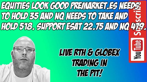 ES E-mini S&P500 & NQ NASDAQ 100 - RTH Futures Live Stream - The Pit Futures Trading