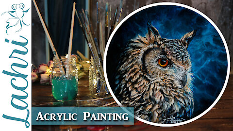 Owl Oil over Acrylic Painting & Dart Frog Vivarium Updates