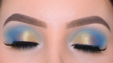 Blue & Golden Eye Makeup Tutorial | Enhance Your Brown Eyes