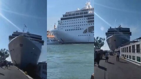 Cruise ship #crashes into Venice dock!