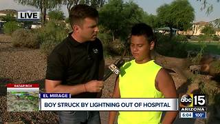 Teen speaks to ABC15 after being struck by lightning Wednesday night